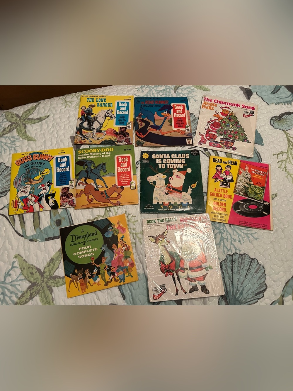Vintage Kids Holiday 45 Record & Storybook Lot - Assorted